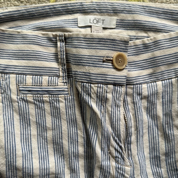 LOFT nautical, striped linen blends, soft pants eight - Picture 2 of 4